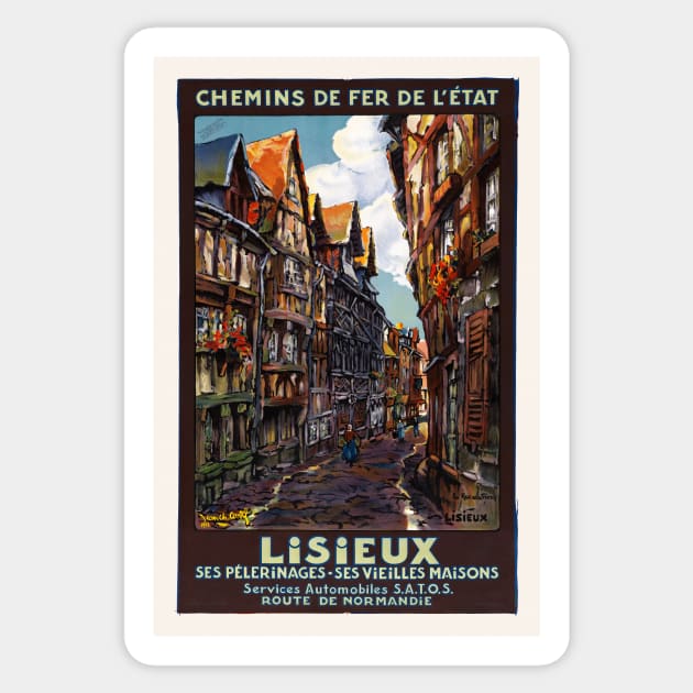 Lisieux France Vintage Poster 1930 Sticker by vintagetreasure